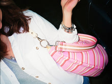 Load image into Gallery viewer, Reversible pink stripe with pretty floral