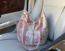 Load image into Gallery viewer, Reversible pink stripe with pretty floral