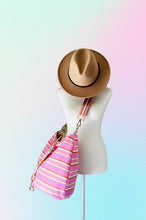 Load image into Gallery viewer, Reversible pink stripe with pretty floral