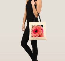 Load image into Gallery viewer, Pink floral tote bag