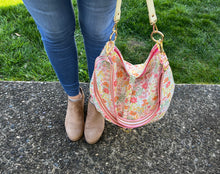 Load image into Gallery viewer, Reversible pink stripe with pretty floral
